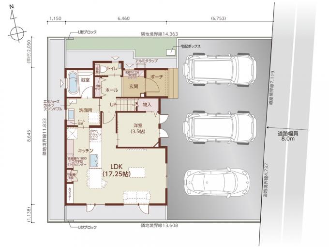配置図/駐車場4台 配置図/駐車場4台