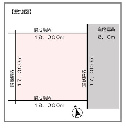【POINT３】敷地間口は１７ｍあります！