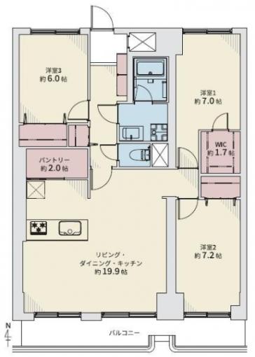 四角い間取りなので使いやすいです。 四角い間取りなので使いやすいです。