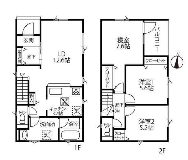 1号棟:間取図 1号棟:間取図