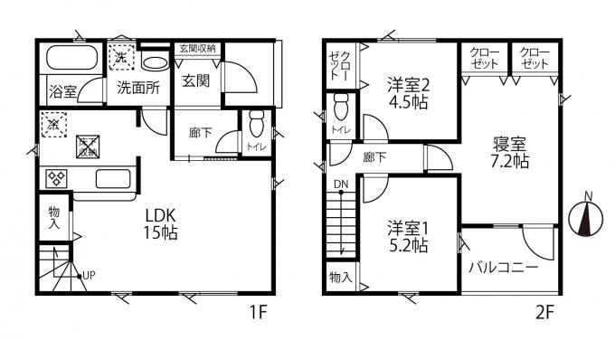 2号棟:間取図 2号棟:間取図