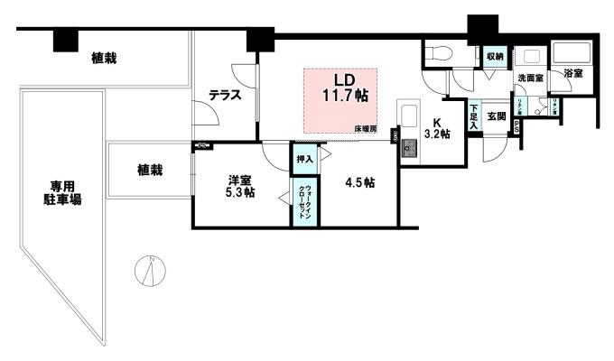 4.5帖の洋室はフレキシブルにお使いいただけます。