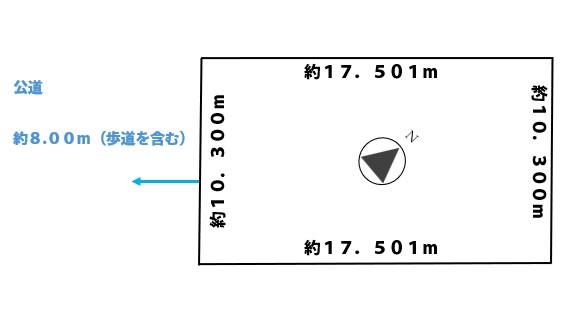 【区画図】 約54坪の整形地。南西向きで陽当り良好 【区画図】 約54坪の整形地。南西向きで陽当り良好