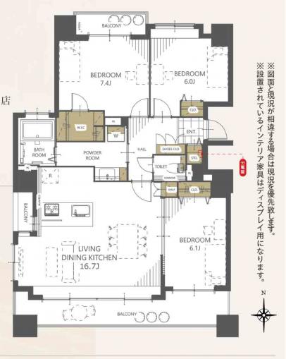 キッチンにも専用バルコニー、浴室にも窓付、全室外窓付！
