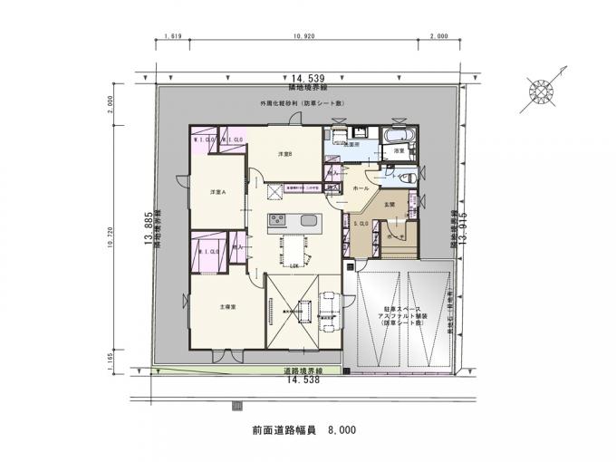 配置図/駐車2台 配置図/駐車2台