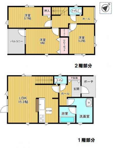 【間取図1号棟】 【間取図1号棟】