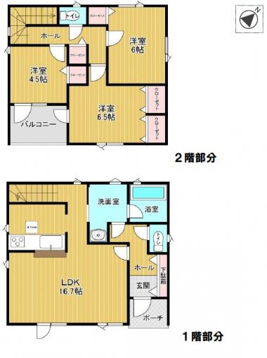 【間取図2号棟】 【間取図2号棟】