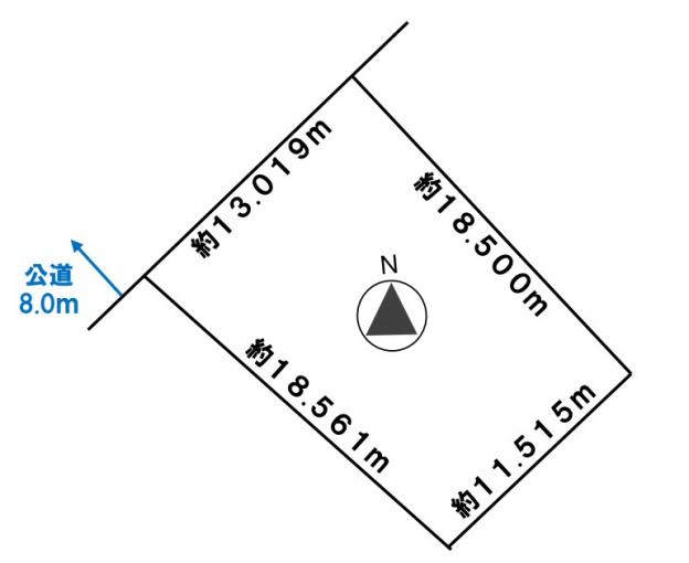 【区画図】 間口約13mの整形地 【区画図】 間口約13mの整形地