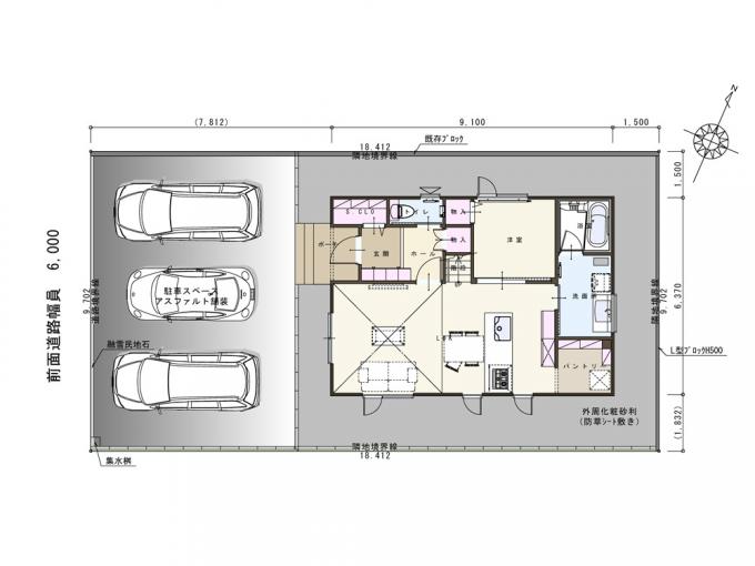 配置図/駐車3台可 配置図/駐車3台可