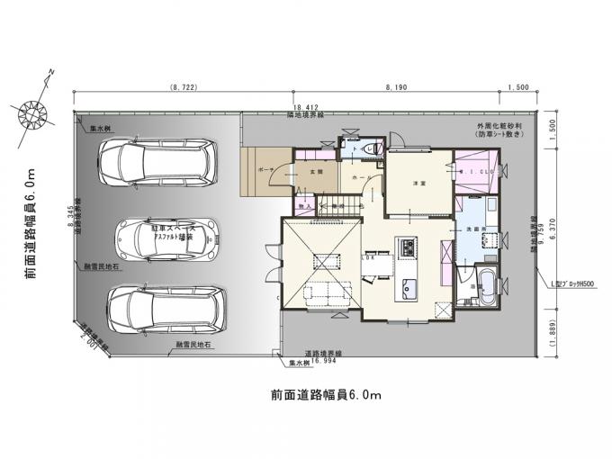 配置図/駐車3台可 配置図/駐車3台可