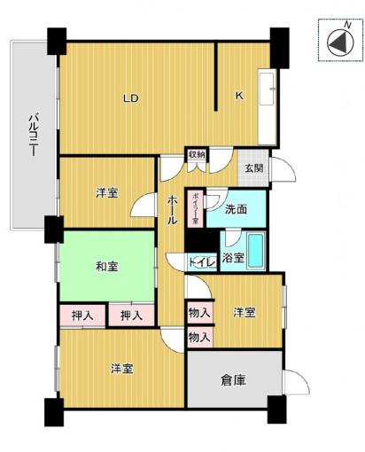 【間取図】110㎡超の広さを活かした、子ども部屋や書斎も確保 【間取図】110㎡超の広さを活かした、子ども部屋や書斎も確保