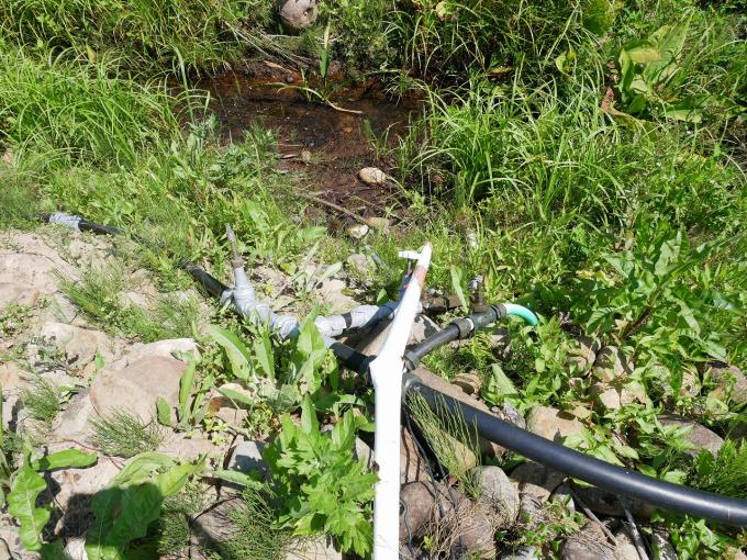 旧建物へは、小川から御覧の様に引き込んでいました。