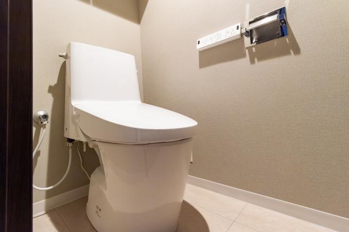 トイレは新規交換、上部には吊戸棚があります。 トイレは新規交換、上部には吊戸棚があります。