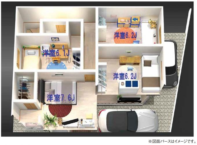 実際の間取図に家具等配置し、上から見た図面です! 実際の間取図に家具等配置し、上から見た図面です!