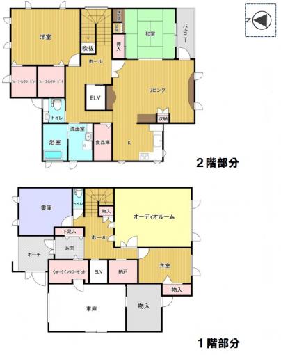 【間取図】エレベーター完備で移動がスムーズな大型邸宅! 【間取図】エレベーター完備で移動がスムーズな大型邸宅!