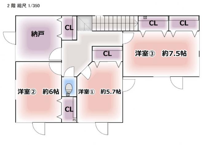 2階間取図※データ作成のため現況優先とします。 2階間取図※データ作成のため現況優先とします。