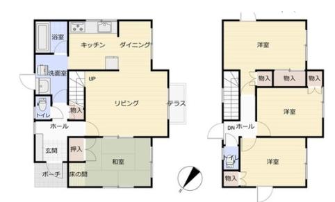 1階:59.28m2、2階:45.15m2 1階:59.28m2、2階:45.15m2