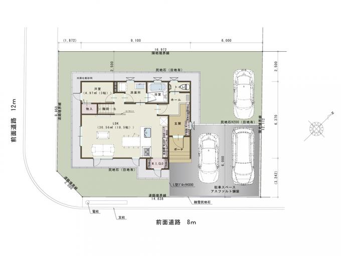 配置図/駐車2~3台 配置図/駐車2~3台