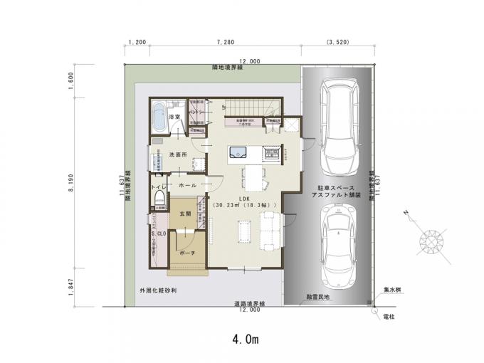 配置図/駐車2台 配置図/駐車2台