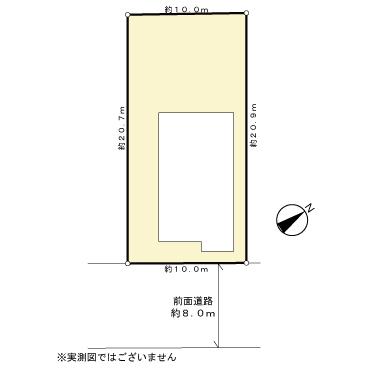 建ぺい率50％、容積率80％、約63.16坪の整形地です