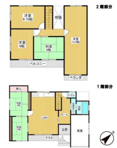 【間取図】家族構成に合わせて柔軟に使える6LDK 【間取図】家族構成に合わせて柔軟に使える6LDK