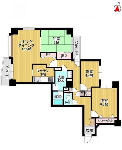 【間取図】各お部屋に豊富な収納を備えています。