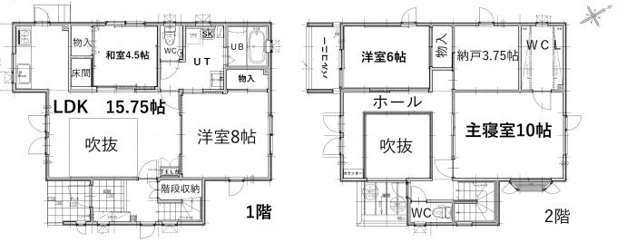 38坪4LDK他フリールーム・1階続間2部屋・バルコニー付 38坪4LDK他フリールーム・1階続間2部屋・バルコニー付